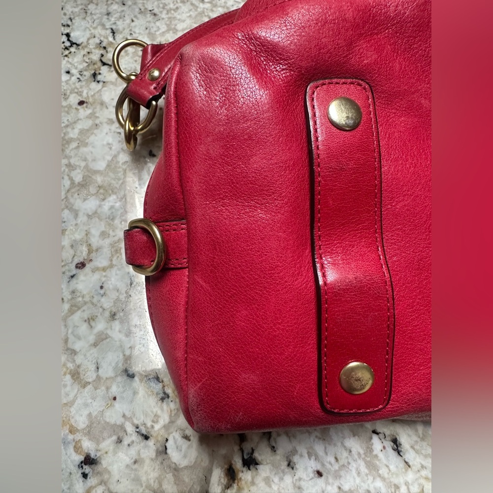 Coach Y2K Vintage Raspberry Pink-Red Leather Satchel / Shoulder Bag - Picture 5 of 6